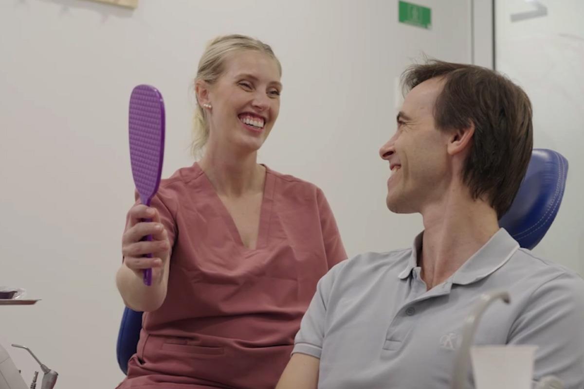 patient smiling after treatment